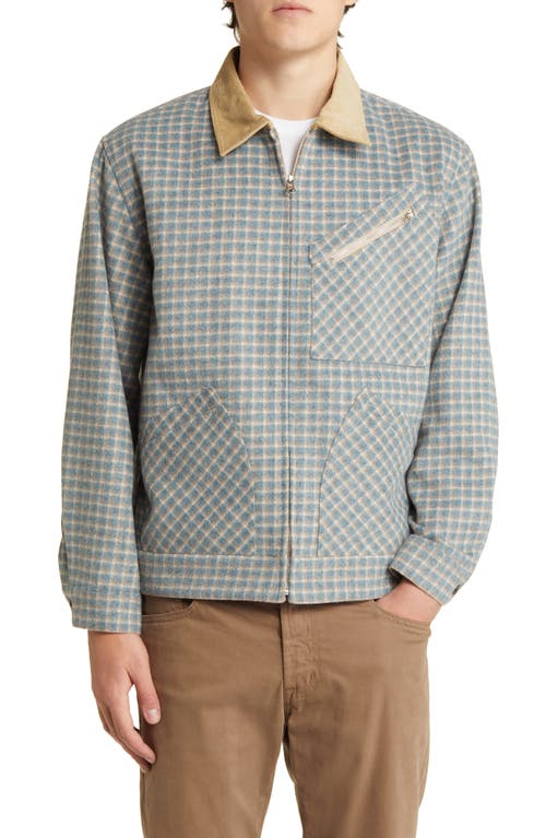 Rails Ketter Check Wool Blend Zip-Up Barn Jacket Rust Shimmer Wheat at Nordstrom,