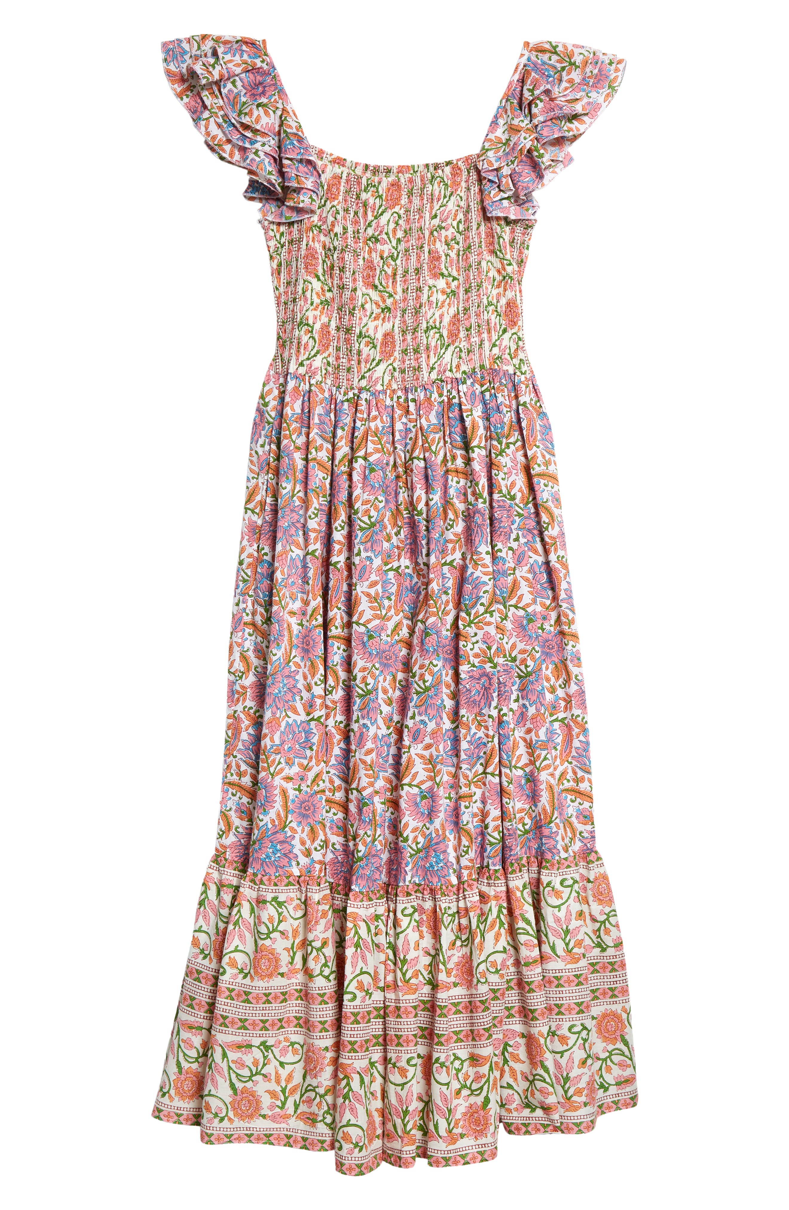mille olympia smocked midi dress MILLE Olympia Dress in Provence Floral