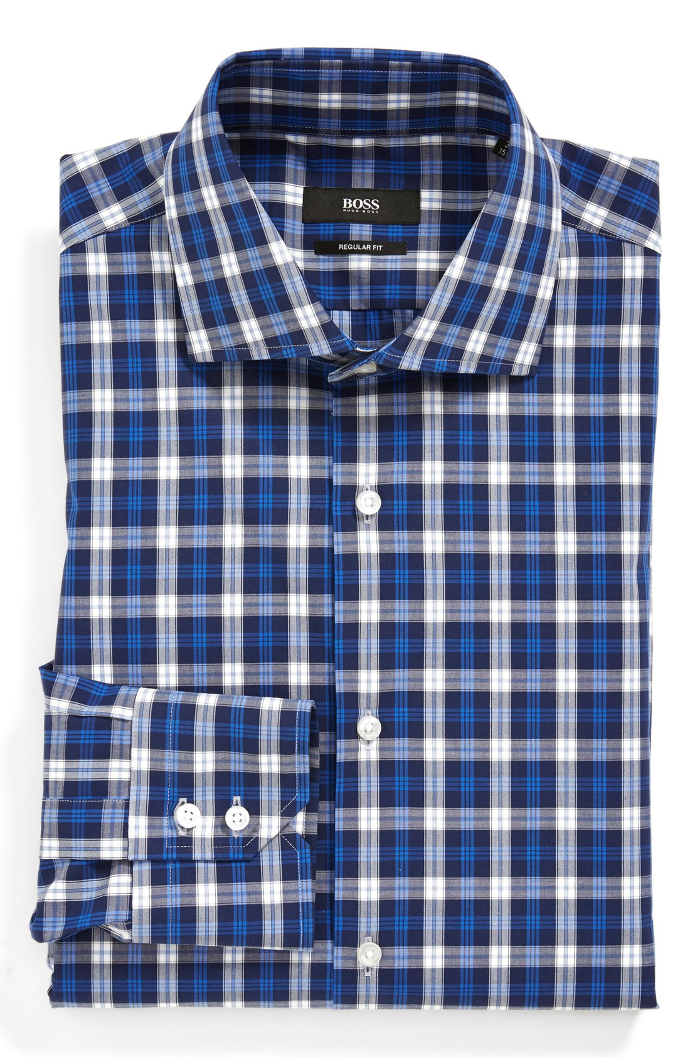 BOSS HUGO BOSS 'Gerald' WW Regular Fit Plaid Dress Shirt | Nordstrom