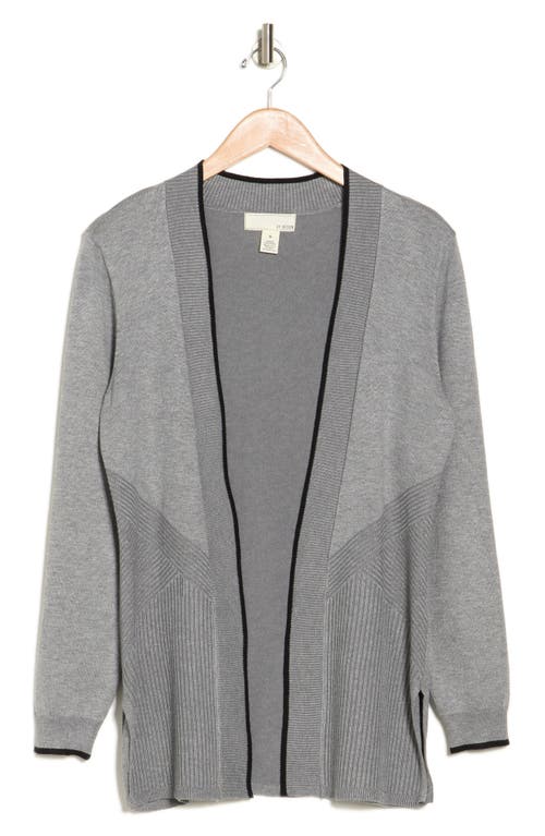 Shop By Design Emery Open Front Cardigan In Light Heather Grey/black