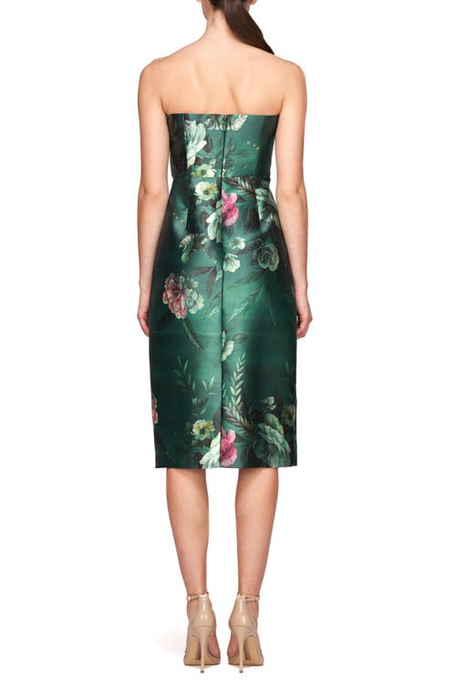 Kay Unger Adeline Strapless Midi Dress In Light Emerald