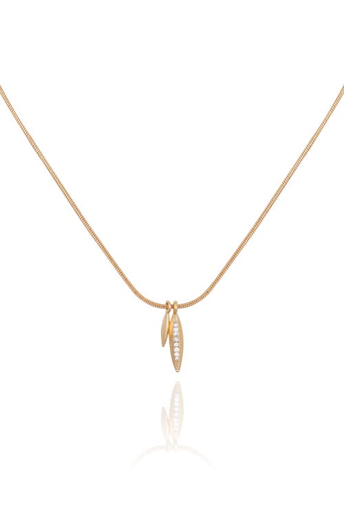 Vince Camuto Cz Pendant Necklace In Gold Tone