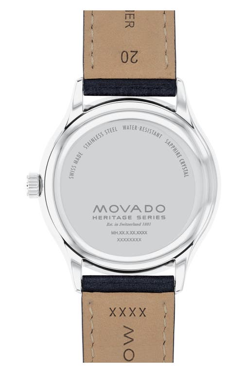 Shop Movado Heritage Calendoplan Leather Strap Watch, 40mm In Blue