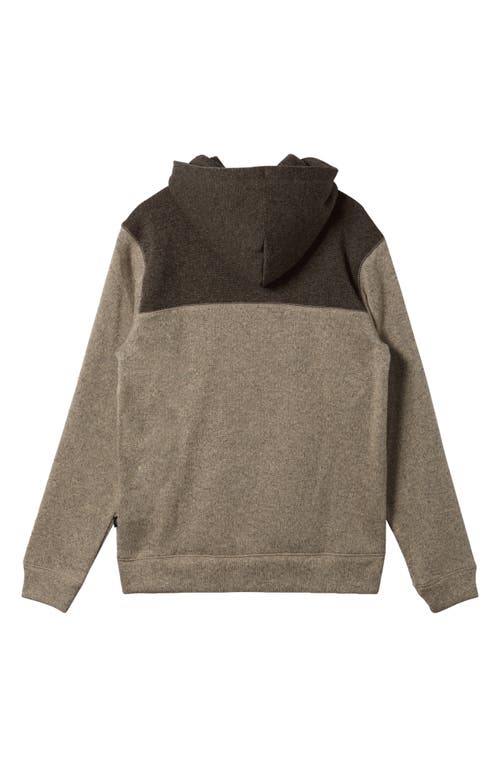 Shop Quiksilver Keller Colorblock Fleece Lined Zip Hoodie In Portabella Heather