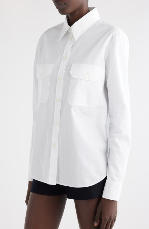 Shop Chloé Organic Cotton Poplin Button-up Shirt In White