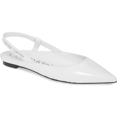 Calvin Klein Maya Slingback Flat, White