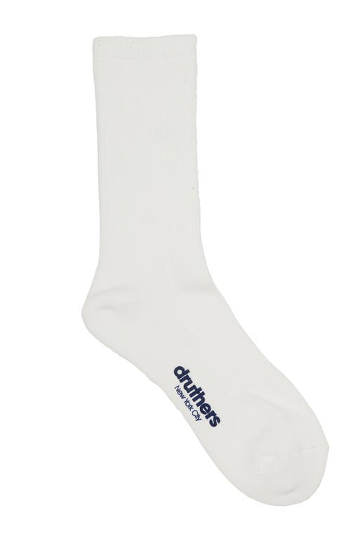 Shop Druthers Nyc Organic Cotton Everyday Crew Sock In White