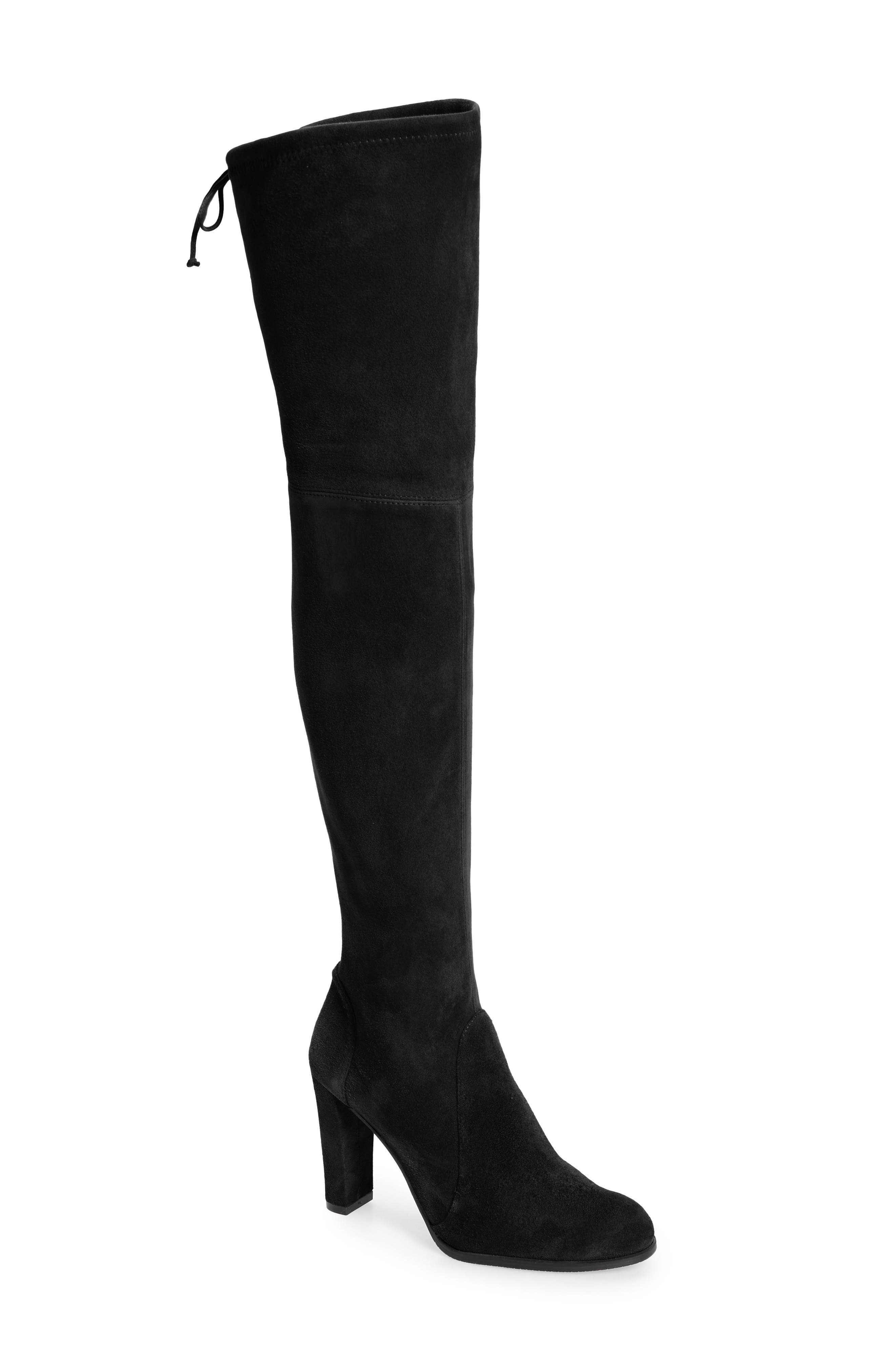Stuart Weitzman Leather Reserve Over-the-knee Boots in Black Womens Shoes Boots Over-the-knee boots 
