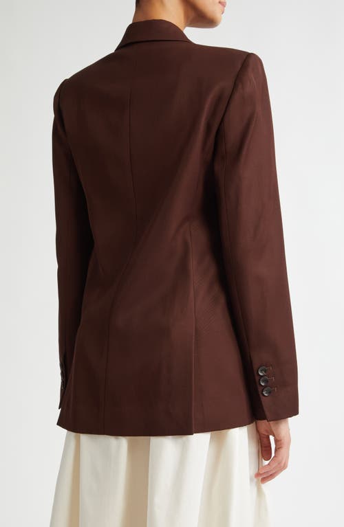 Maria Mcmanus Billiet Double Breasted Twill Blazer In Bitter Chocolate