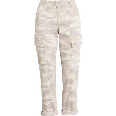 Wit & Wisdom Ab-Solution High Waist Crop Cargo Pants, Beige (Nordstrom Exclusive)