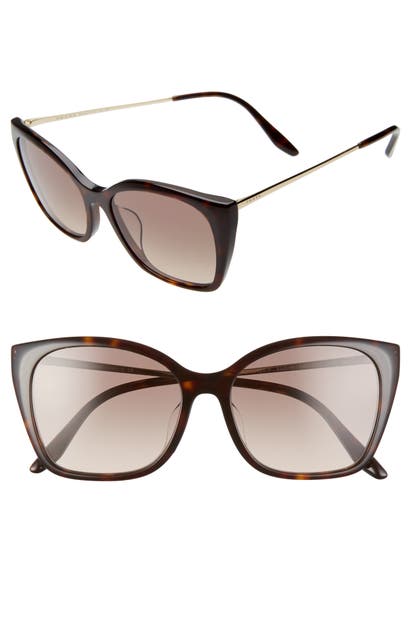 Prada 54mm Gradient Cat Eye Sunglasses In Brown/ Brown Gradient