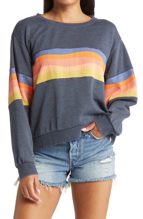 Rip Curl Metling Waves Crewneck Pullover in Navy 