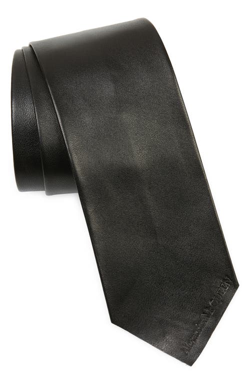 Alexander McQueen Leather Tie in Black at Nordstrom