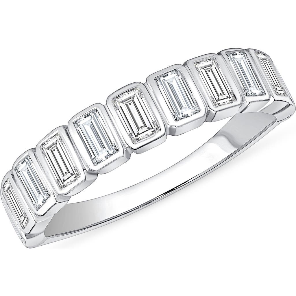 Shop Ron Hami 14k Gold Baguette-cut Diamond Band Ring In White Gold/diamond