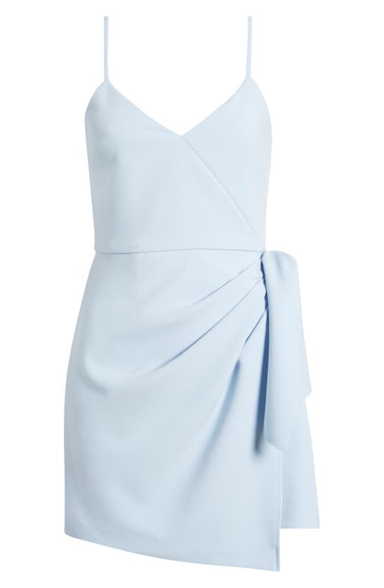 Shop French Connection Whisper Faux Wrap Minidress In 53-cashmere Blue