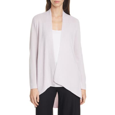 Eileen Fisher Angled Silk & Cashmere Cardigan, Purple