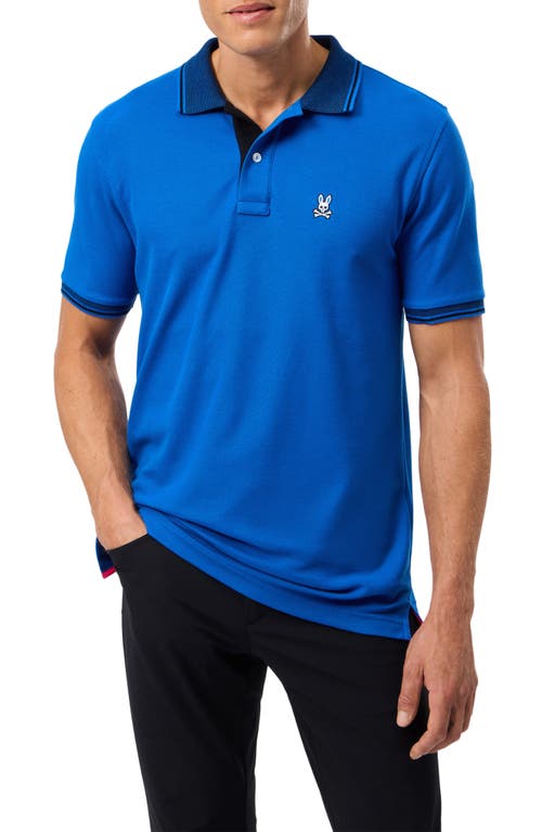 Shop Psycho Bunny Bradford Tipped Piqué Knit Polo In Nautical Blue