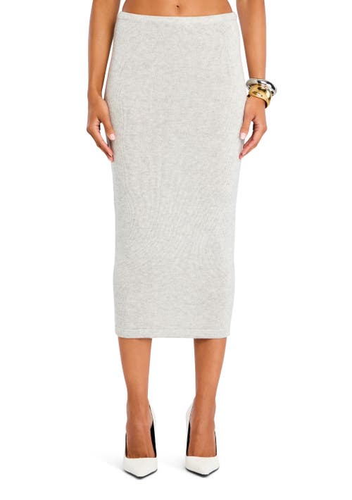 Shop Ser.o.ya Koko Knit Tea Length Skirt In Light Grey