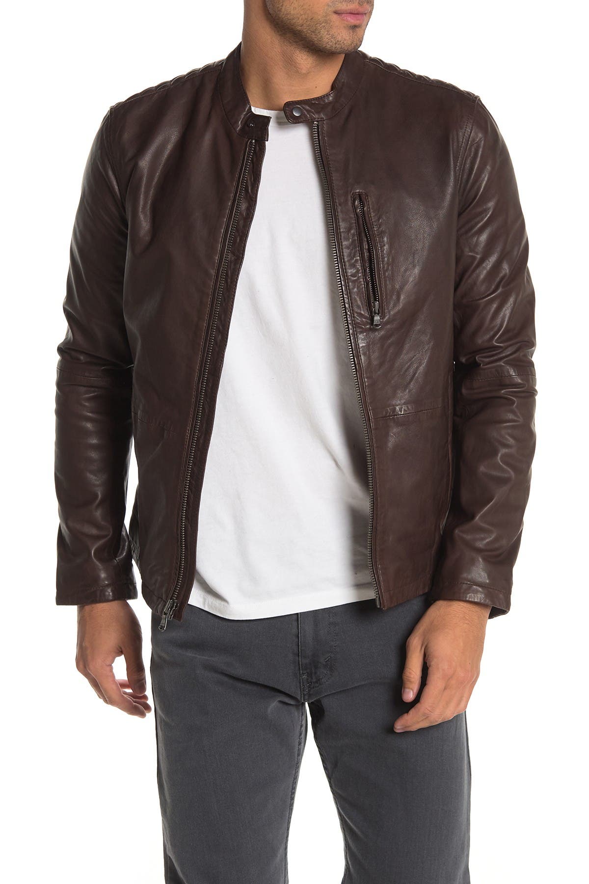 john varvatos leather shirt