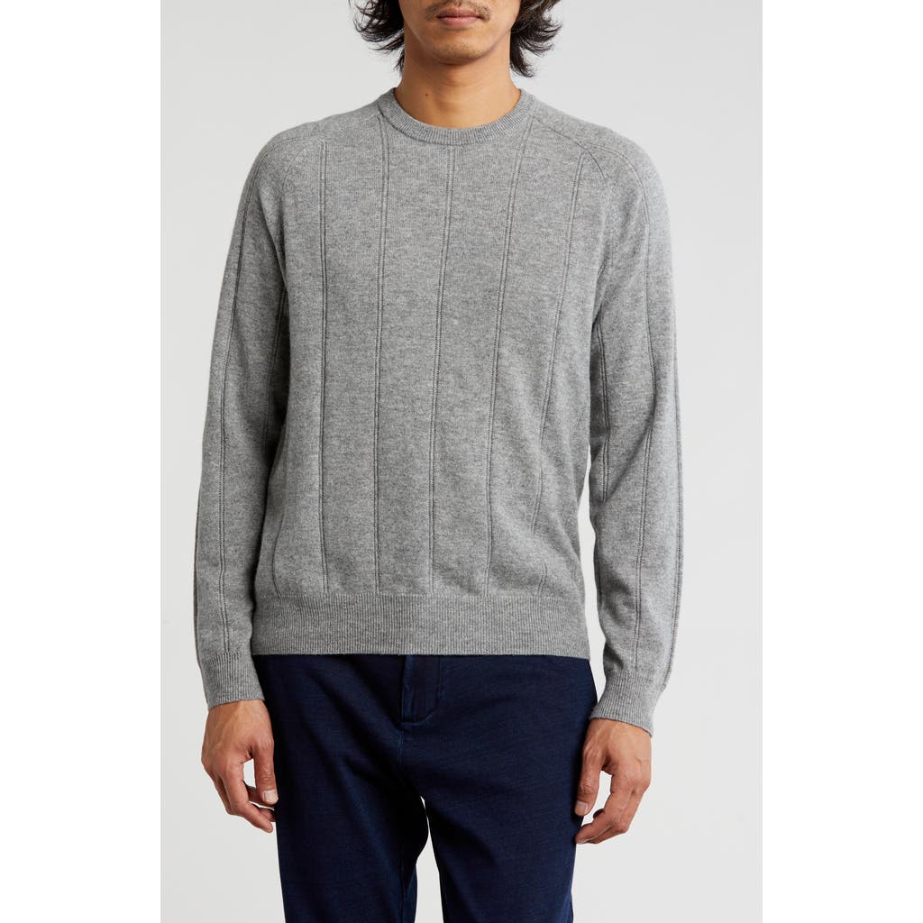 Bruno Magli Amicale Wide Rib Cashmere Sweater In Medium Grey