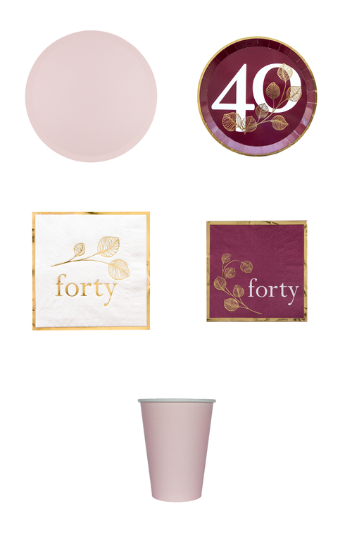 Shop Jollity & Co Milestone Birthday Party Packages In Blush 40th Birthday