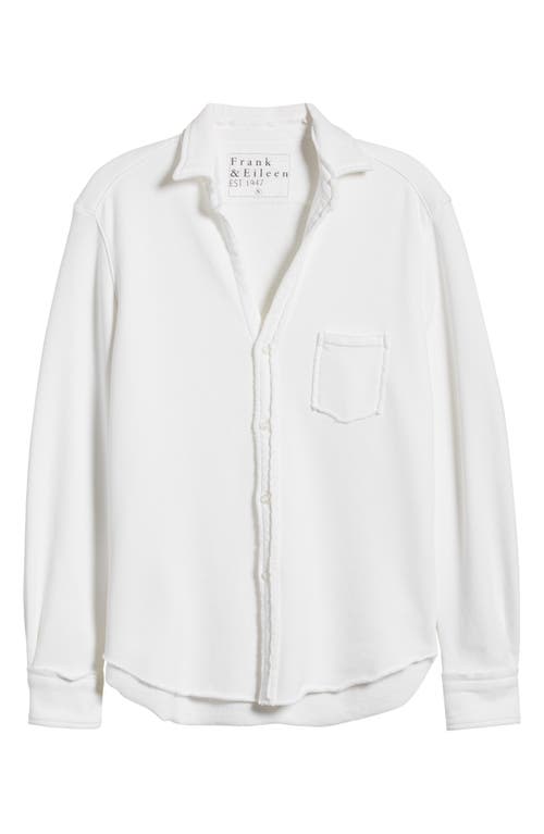 Shop Frank & Eileen Eileen Relaxed Terry Button-up Shirt In White