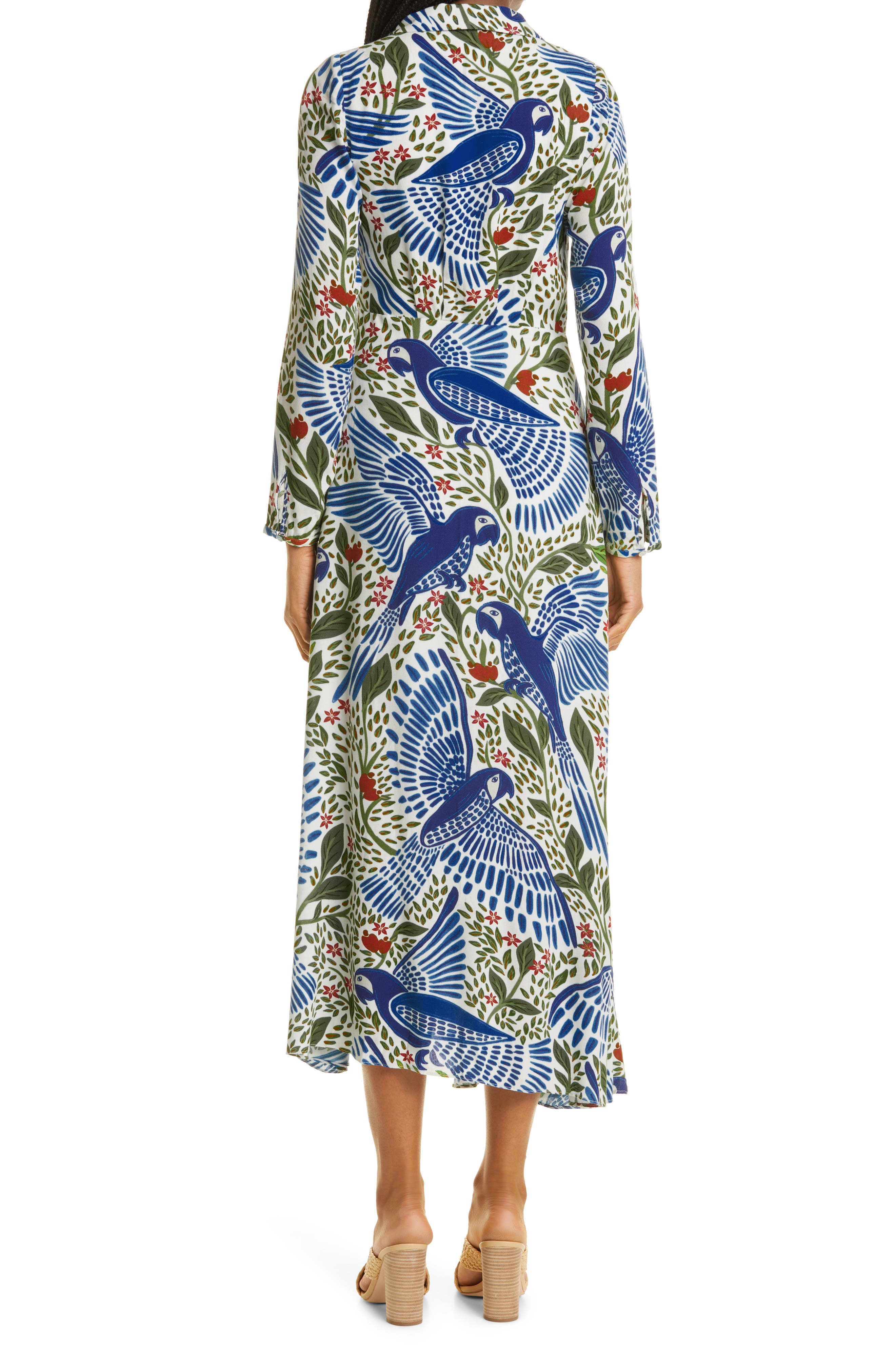 FARM Rio Macaw Flight Long Sleeve Maxi 
