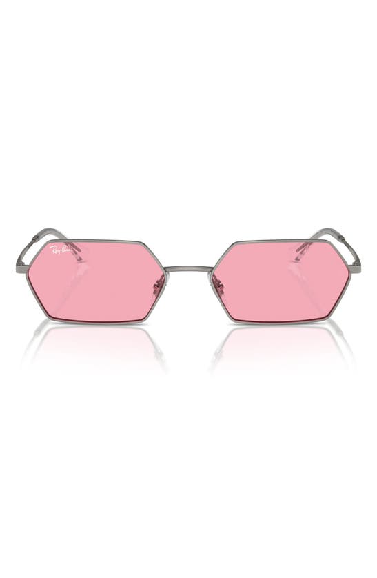 Shop Ray Ban Ray-ban Yevi 58mm Tinted Rectangular Sunglasses In Pink