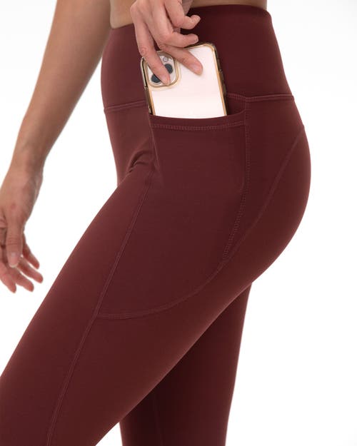 Rebody Active Phoenix Fleece Pocket Legging In Velvet Brown