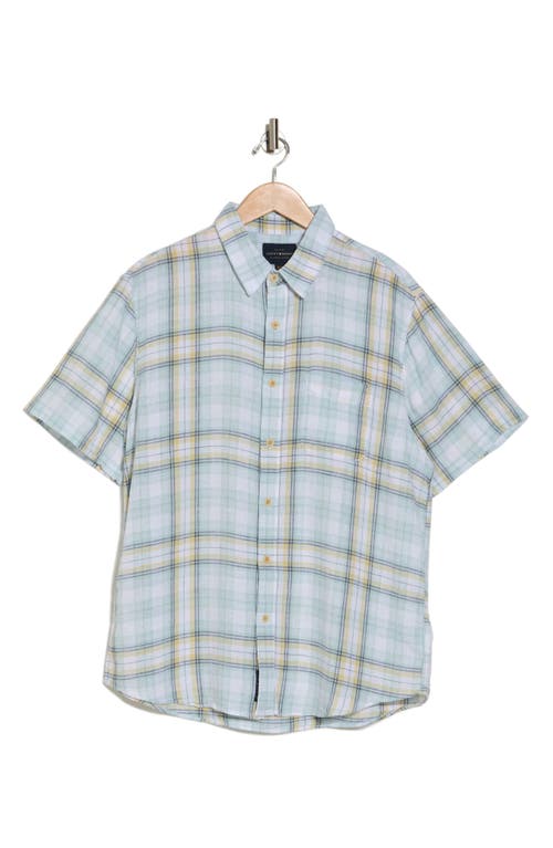Shop Lucky Brand San Gabriel Plaid Short Sleeve Button-up Shirt In Teal Plaid