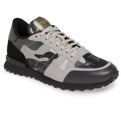 Valentino Garavani Camo Rockrunner Sneaker, Black