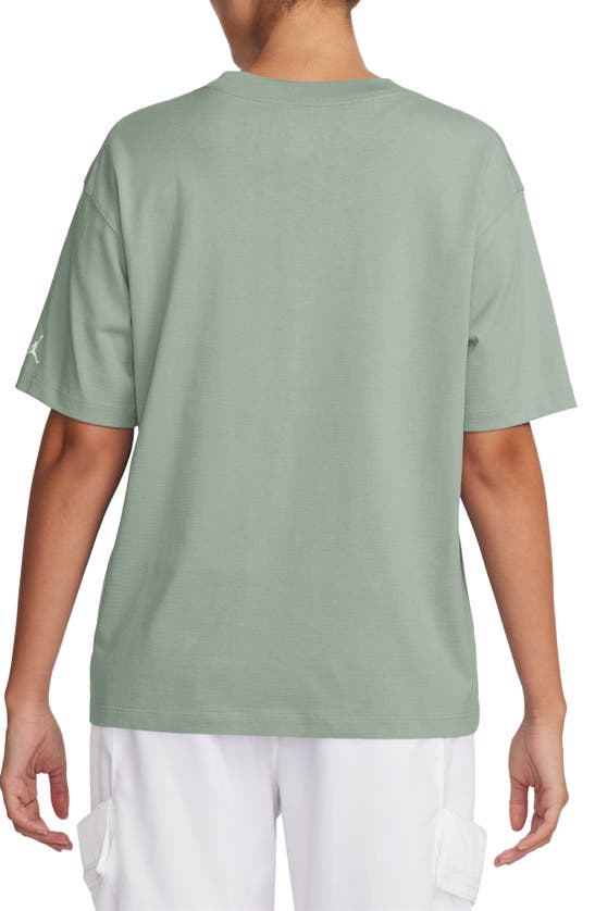 Shop Jordan Flight Heritage Graphic T-shirt In Jade Smoke/ Barely Green
