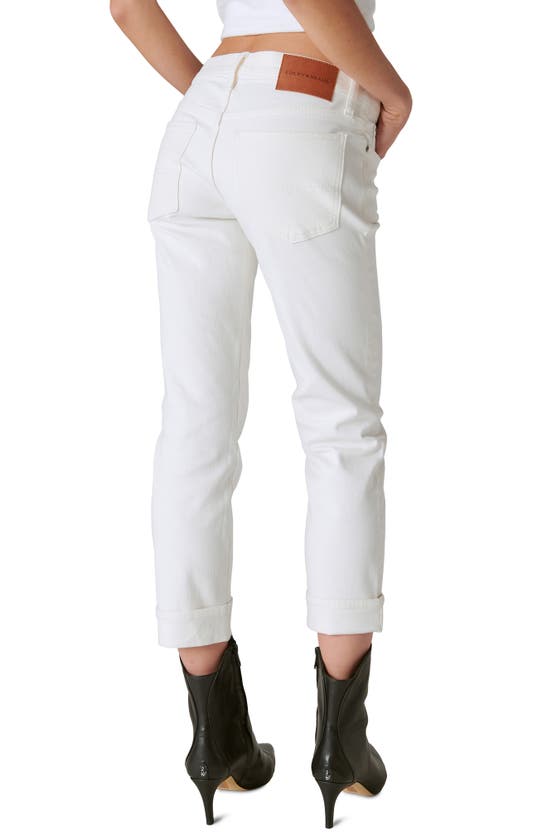 Shop Lucky Brand Sweet Straight Mid Rise Crop Straight Leg Jeans In Bright White