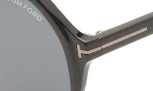 Shop Tom Ford Hayes 59mm Navigator Sunglasses In Shiny Black/smoke