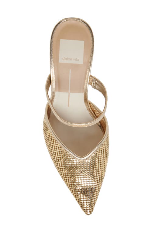 Shop Dolce Vita Kanika Pointed Toe Mule In Gold Metallic Mesh