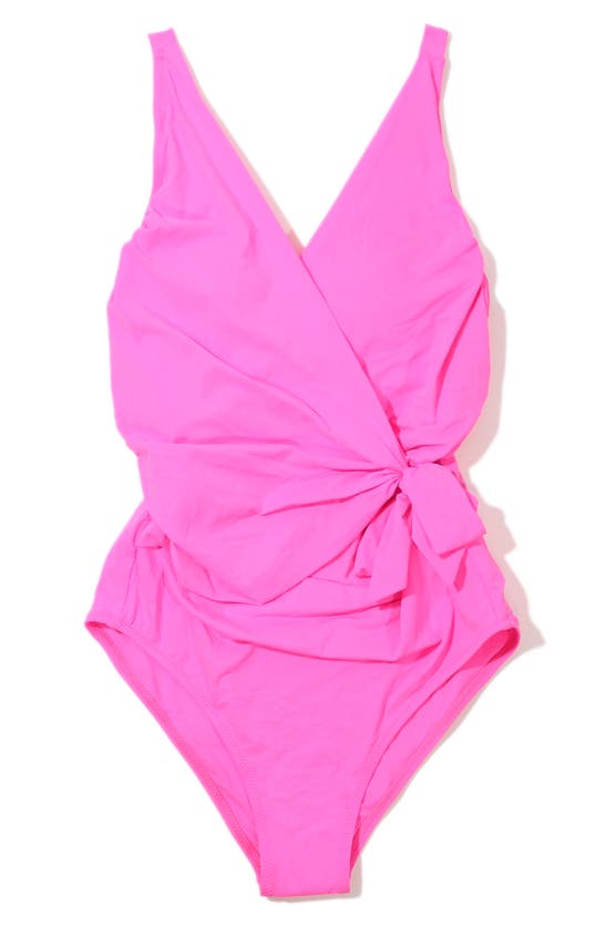Shop Hanky Panky Wrap Front One-piece Swimsuit In Unapologetic Pink
