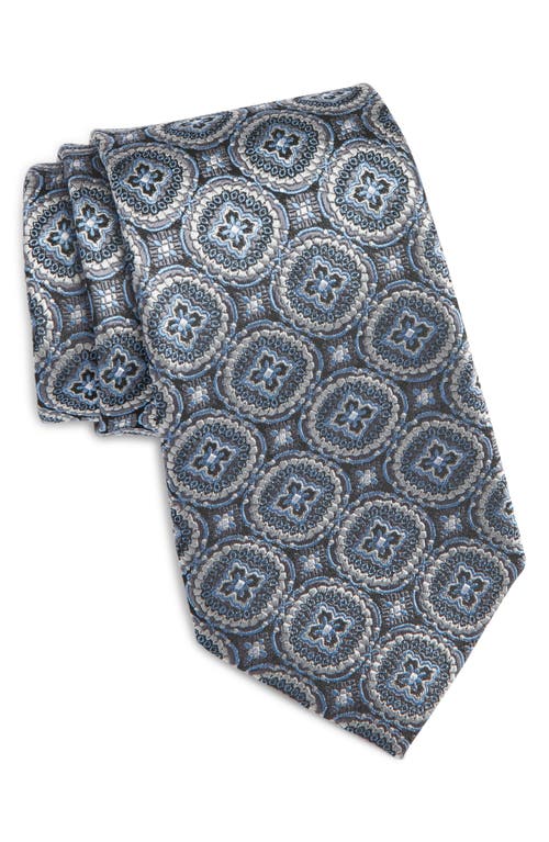 Shop Nordstrom Medallion Silk Tie In Silver