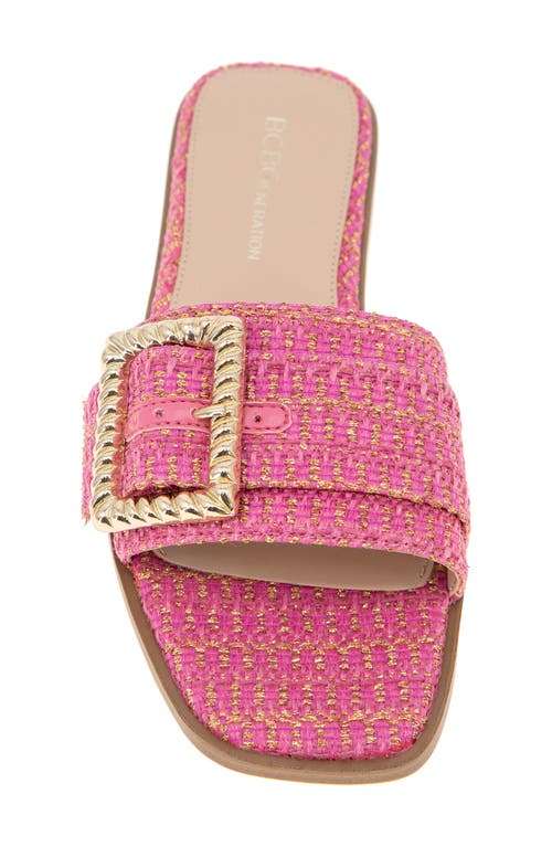Bcbgeneration Mollie Sandal In Fuchsia/gold Boucle
