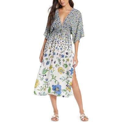 Tory Burch Pomelo Floral Cover-Up Dress, Ivory