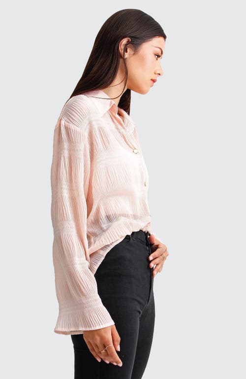 Belle & Bloom Yoko Shirred Chiffon Blouse - Blush