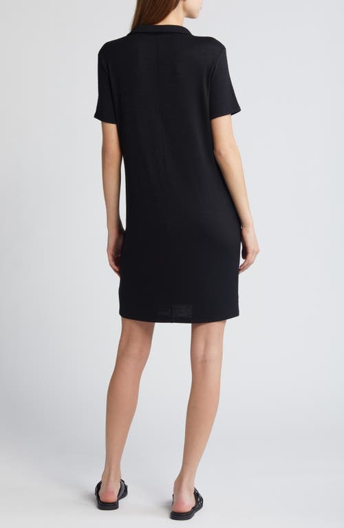 Shop Rag & Bone The Knit Polo Minidress In Black