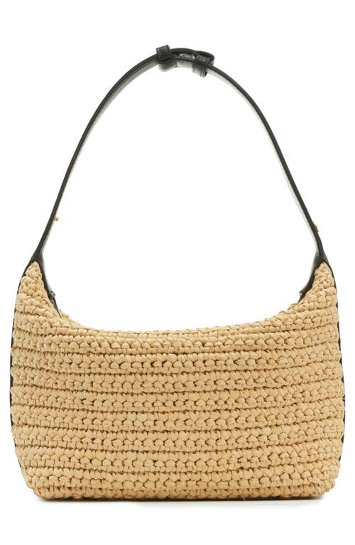 Shop Bottega Veneta Mini Wallace Raffia Crochet Shoulder Bag In Natural/fondant/gold