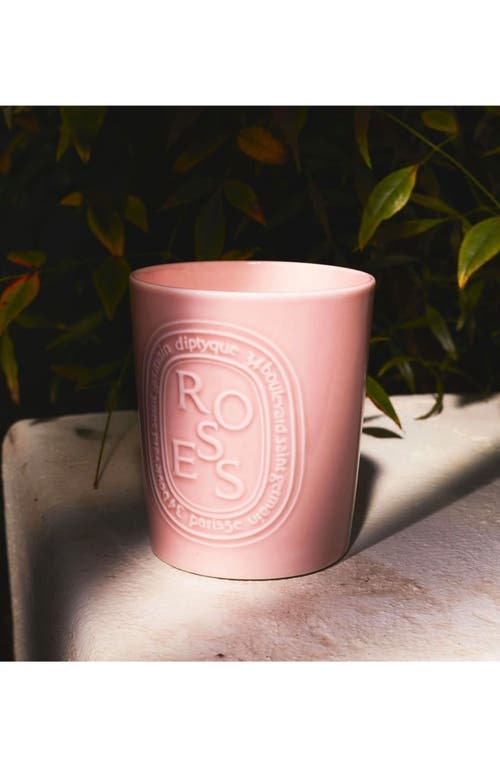 Diptyque Roses Large Scented Candle In Pink Vessel