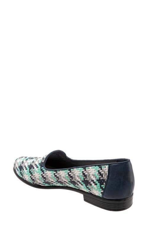Trotters Liz Flat In Navy Print Faux Leather