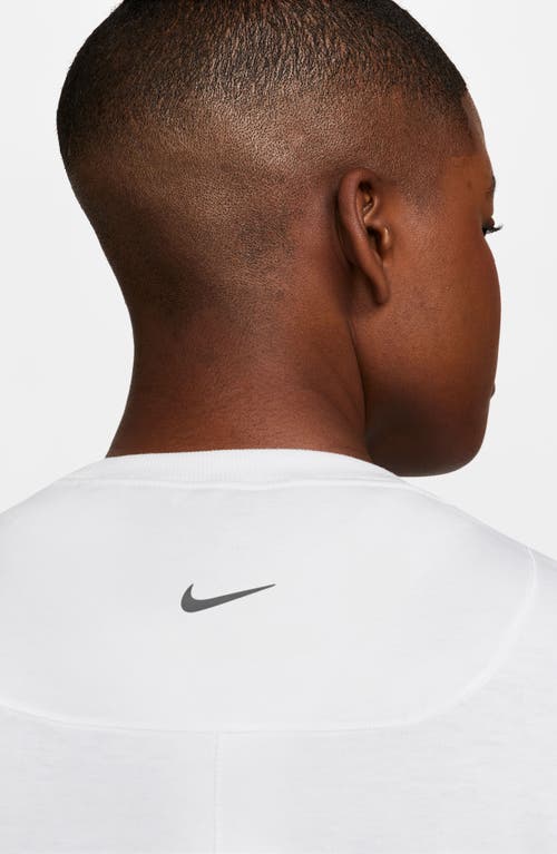 Nike One Relaxed Dri-fit Short-sleeve Top In White/black