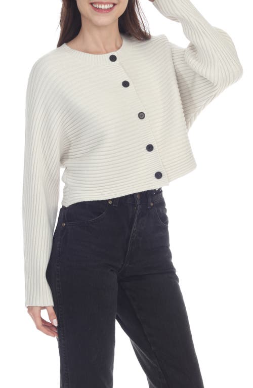 Rain And Rose Cropped Cardigan In Ivory