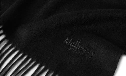 Mulberry Solid Merino Wool Scarf In Black