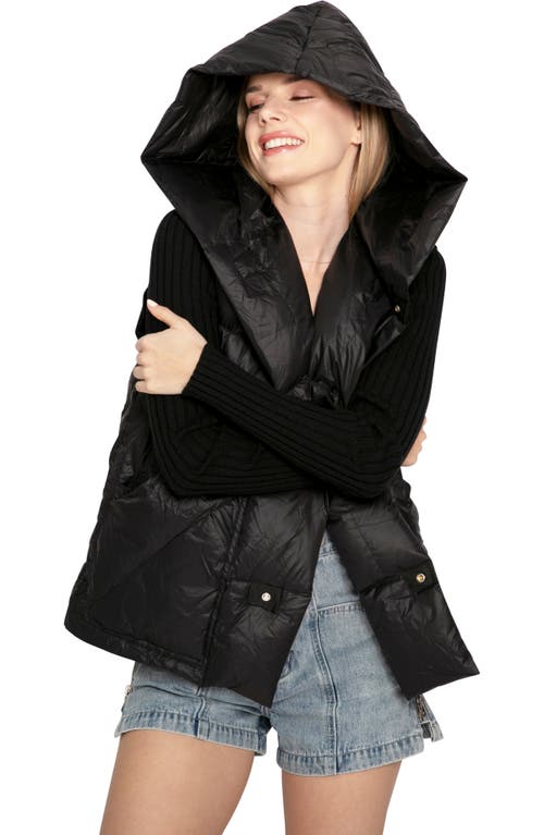 Belle & Bloom Over My Head Hooded Puffer Vest In Black