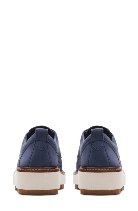 Clarks Orianna Move Wedge Derby In Navy Nubuck