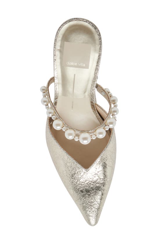 Shop Dolce Vita Kanika Pointed Toe Pump In Vintage Gold Pearls